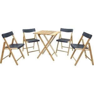 Conjunto 5 Peças Mesa e Cadeiras Dobráveis Potenza Preto - Tramontina