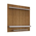 Ver imagem 1 de Painel para Tv até 60 Polegadas Mianmar 2 Prateleiras Ripado 3d Cinamomo/off White - Pnr Móveis