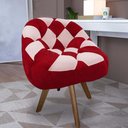 Ver imagem 1 de Poltrona Paloma Escritório Sala Giratória Madeira Suede Vermelho e Suede Rosa Bebê - Dominic Decor