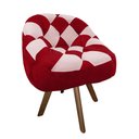 Ver imagem 2 de Poltrona Paloma Escritório Sala Giratória Madeira Suede Vermelho e Suede Rosa Bebê - Dominic Decor