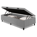 Ver imagem 1 de Cama Box com Baú Solteiro 0,88 com 41cm de Altura Prince Cinza