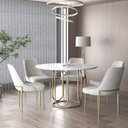 Ver imagem 3 de Cadeira Anatômica Estofada Base Aço Carbono Dourado Light Emma