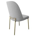 Ver imagem 1 de Cadeira Anatômica Estofada Base Aço Carbono Dourado Light Emma
