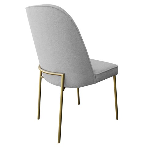 Cadeira Anatômica Estofada Base Aço Carbono Dourado Light Emma