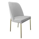Ver imagem 2 de Cadeira Anatômica Estofada Base Aço Carbono Dourado Light Emma