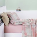 Ver imagem 2 de Jogo de Cama Lençol Maggy Casal 4 Peças Percale 200 Fios Estampado Quadri Rosa 80% Algodão - 20%