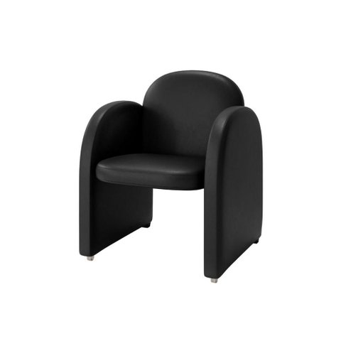Poltrona Descanso Moderna Corino Nayara Matrix Cor:courino Preto