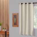 Ver imagem 1 de Cortina Blackout 1,10 X 1,30 Folha Unica Ilhos para Provador Corta Luz Cor Palha