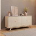 Ver imagem 4 de Balcao Buffet 4 Portas 180 Cm Soleil Off White Dj Moveis