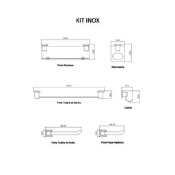Kit de Acessórios para Banheiro 6 Peças Premium Pr4000 Ducon Metais - 9
