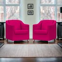 Ver imagem 2 de Kit 6 Poltronas Decorativa para Sala Recepção Manicure Cadeira Mila Material Sintético Pés Cromado