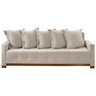 Sofá Cama Feeling Casal 4 Lugares e 5 Almofadas 210cm Innove Cor Linho Cru - 1
