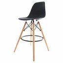 Ver imagem 5 de 4 Banquetas Com Encosto Alto Base Madeira Wood Preto