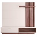 Ver imagem 6 de Painel Bancada Suspensa Para TV até 65 Pol. 180cm Ripado Palmas C05 Off White/Nogueira - Mpozenato