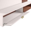 Ver imagem 3 de Painel Bancada Suspensa Para TV até 65 Pol. 180cm Ripado Palmas C05 Off White/Nogueira - Mpozenato