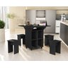 Mesa Dobrável Annie com Bancos - Preta - 1