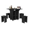 Mesa Dobrável Annie com Bancos - Preta - 2