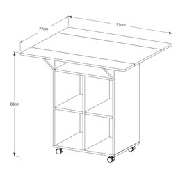 Mesa Dobrável Annie com Bancos - Preta - 5