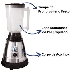 Liquidificador Industrial 1,5l Alta Rotação Copo Plástico Jl Colombo:127v - 2