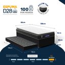 Ver imagem 3 de Cama Box Baú com Colchão Gazin de Espuma D28 Pillow Top Ortoblack + Auxiliar de Espuma Solteiro