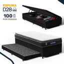 Ver imagem 2 de Cama Box Baú com Colchão Gazin de Espuma D28 Pillow Top Ortoblack + Auxiliar de Espuma Solteiro