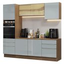 Ver imagem 1 de Armário de Cozinha Completa 240cm Rustic/cinza Lux Madesa 08 Rustic/cinza Rustic/cinza