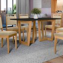 Ver imagem 2 de Conjunto Sala de Jantar Lina em Madeira Maciça 6 Cadeiras Linho Fendi