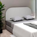 Ver imagem 2 de Painel Suspenso Cabeceira Orgânica Império para Box Casal 140cm Bouclê - Sofa Store:bouclê Cinza