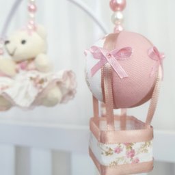 MOBILE PARA BERÇO MUSICAL GIRATÓRIO PRINCESA BALÃO ROSÉ - 3