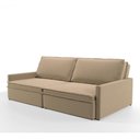 Ver imagem 2 de Sofá-Cama Retrátil Túnísia 4 Lugares e Reclinável 214cm Bege Suede