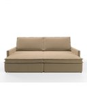 Ver imagem 3 de Sofá-Cama Retrátil Túnísia 4 Lugares e Reclinável 214cm Bege Suede