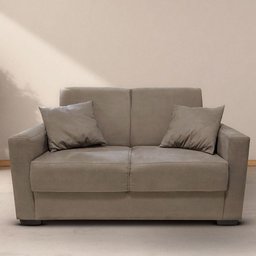 Sofá Estofado 2 Lugares Sala Estar Recepção Raíssa Suede Capuccino - 1