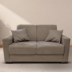 Sofá Estofado 2 Lugares Sala Estar Recepção Raíssa Suede Capuccino