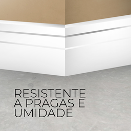 Kit 10 Barras Rodapé Poliestireno 10cm Frisado Branco 2m Rm Decor - 2
