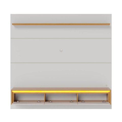 Painel para TV até 70 Polegadas Tahiti 3 Portas com LED - Off White Matte/Naturale
