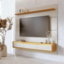 Ver imagem 7 de Painel para TV até 70 Polegadas Tahiti 3 Portas com LED - Off White Matte/Naturale