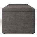 Ver imagem 2 de Kit Cabeceira Cama Box Queen 160cm Calçadeira Baú Dália W01 Linho Cinza Escuro - Lyam