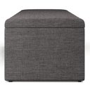 Ver imagem 2 de Kit Cabeceira Cama Box Queen 160cm Calçadeira Baú Dália W01 Linho Cinza Escuro - Lyam