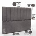 Ver imagem 6 de Kit Cabeceira Cama Box Queen 160cm Calçadeira Baú Dália W01 Linho Cinza Escuro - Lyam