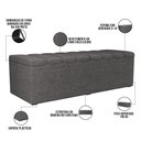 Ver imagem 4 de Kit Cabeceira Cama Box Queen 160cm Calçadeira Baú Dália W01 Linho Cinza Escuro - Lyam