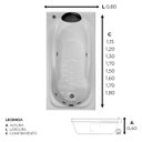 Ver imagem 3 de Banheira Retangular Paraty Combate com Hidro em Acrílico - 1.50x0.80x0.40 - 220v