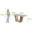 Ver imagem 2 de Conjunto Sala de Jantar Mesa Apogeu 160 Tampo Vidro Off White com 6 Cadeiras Laini - Lopas Amendoa C