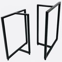 Ver imagem 1 de Pes de Mesa Estilo Industrial Modelo T 75x60cm Kit C/2un - Preto