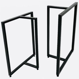 Pes de Mesa Estilo Industrial Modelo T 75x60cm Kit C/2un - Preto - 1