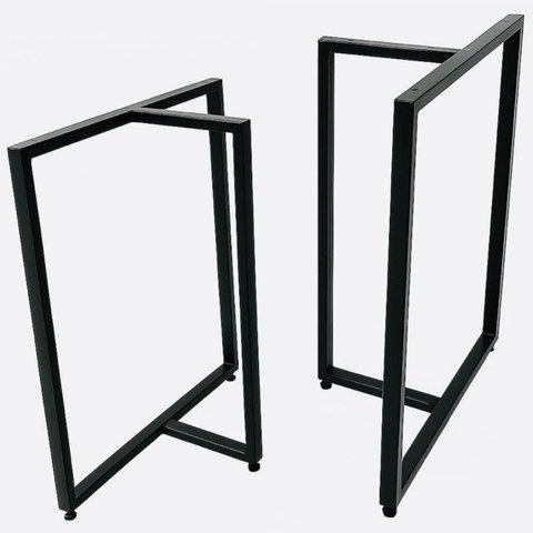 Pes de Mesa Estilo Industrial Modelo T 75x60cm Kit C/2un - Preto