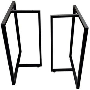 Bases Dde Mesa Estilo Industrial Modelo T 75x60cm Kit C/2un - Preto