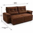 Ver imagem 3 de Sofa Retratil Reclinavel 230m Dubai Veludo Premium