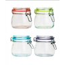 Conjunto Kit com 4 Potes de Vidro Vedação Hermetico 520ml Colorido - 1