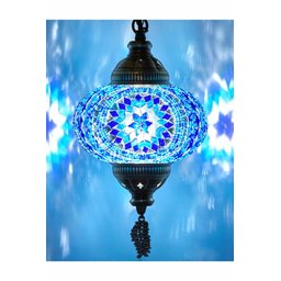 Lustre de Mosaico Turco Autêntico - Azul Cmt46 - 1