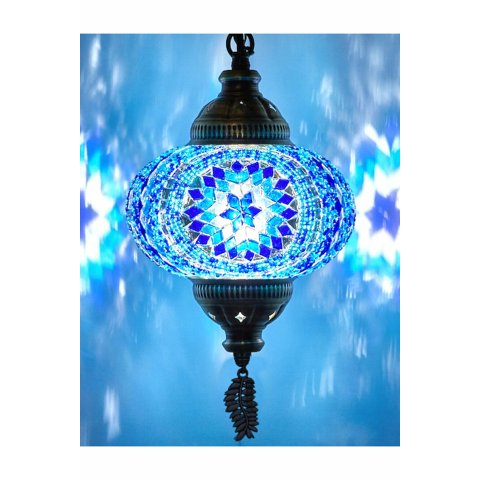 Lustre de Mosaico Turco Autêntico - Azul Cmt46